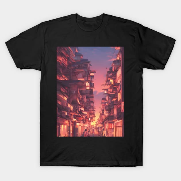 Olden Days in the Japanese Streets Cultural Moments T-Shirt by DaysuCollege
